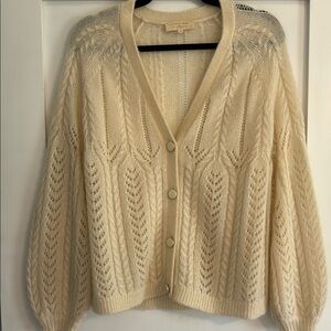 Sezane Cream Knit Cardigan